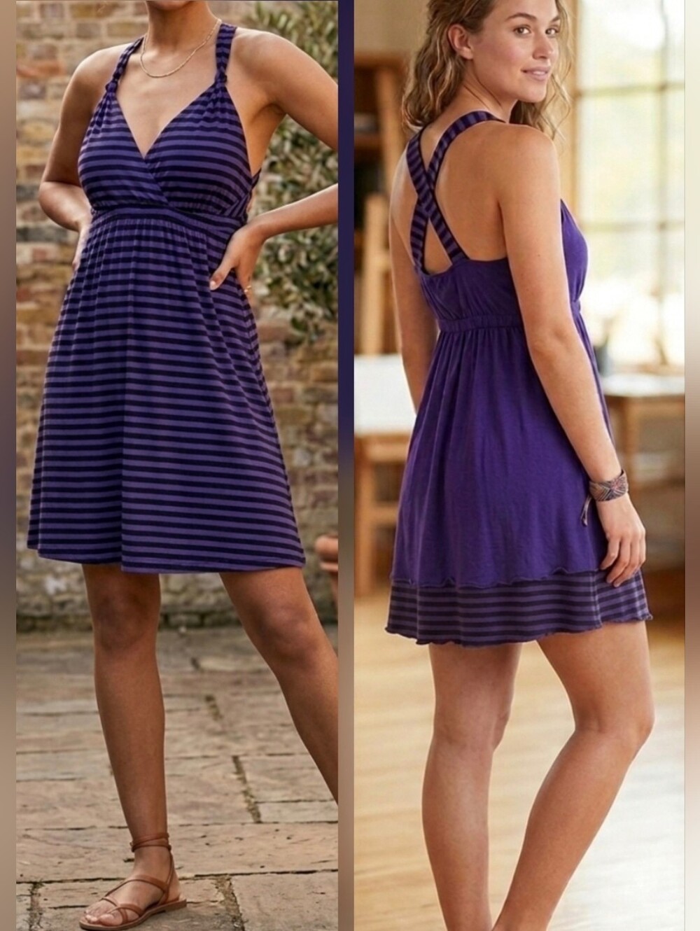 Reversable Purple Black Top Shirt Dress Size Small S Flowly Summer Blouse Halter